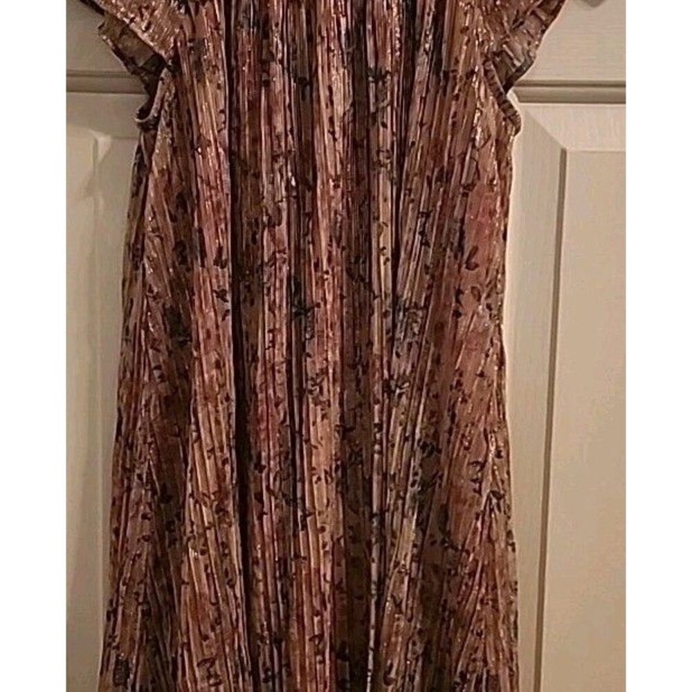 Babydoll Mini 8 Shimmering Pastel Pink Floral Top Lined Fairy Cottage Core Wimsi - Picture 7 of 7